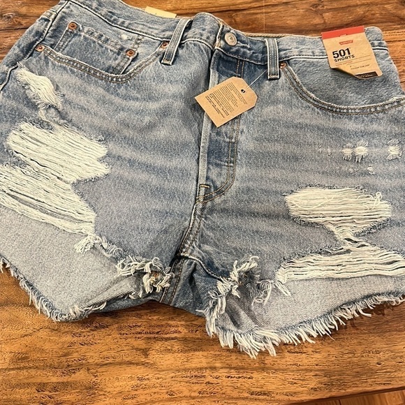 Levi’s 501 Distressed Denim Shorts 31 - Picture 3 of 12